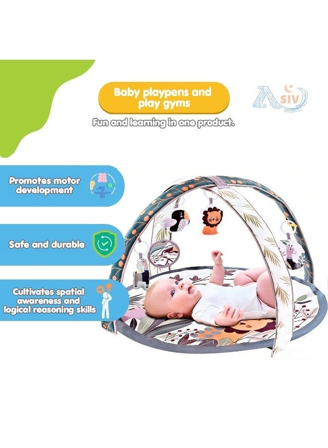 أسيف مرساة رياضية للأطفال مع إضاءة وموسيقى | مسطحة للألعاب والتنمية الحسية والحركية للرضع من عمر 2 أشهر فما فوق | تصميم حيوانات ذوو ألوان زاهية - Image 3